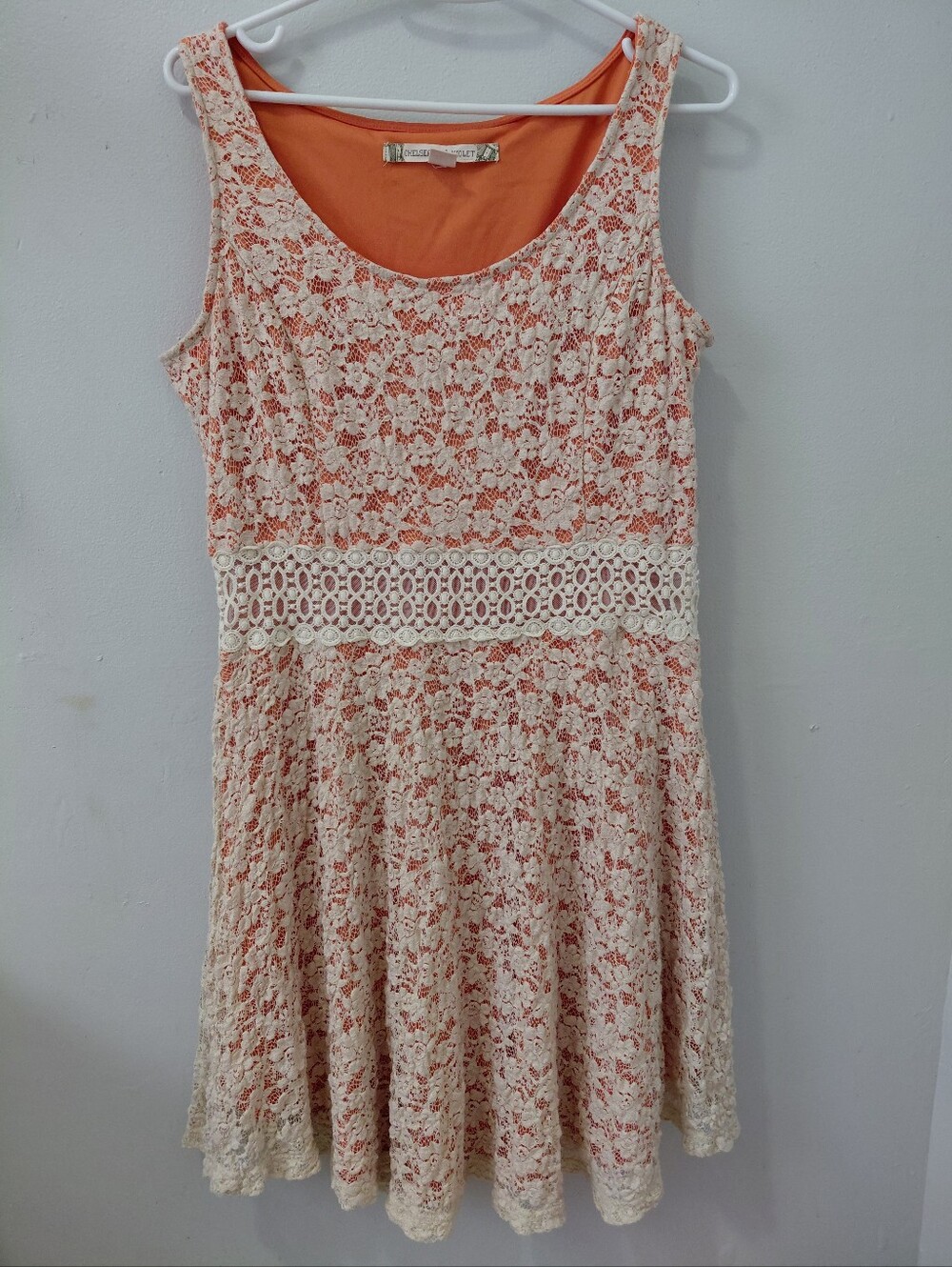 Chelsea & Violet Coral Lace Dress Size M